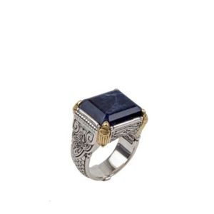 Konstantino Mens Ring Sterling Silver and 18K Gold